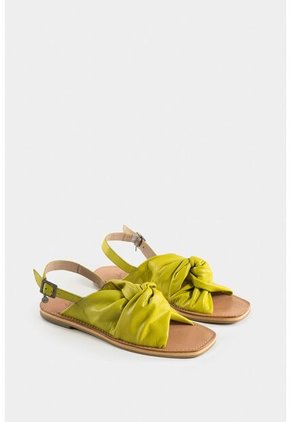 Sandalia Plana Liria 3 De Cuero Para Mujer Anudado Sandalia Plana Liria 3 De Cuero Para Mujer Anudado Verde Limon 36 Vélez