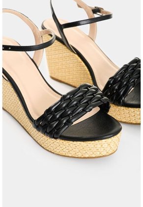 Sandalia Plataforma De Cuero Para Mujer Elia Sandalia Plataforma De Cuero Para Mujer Elia Negro 39 VÉLEZ