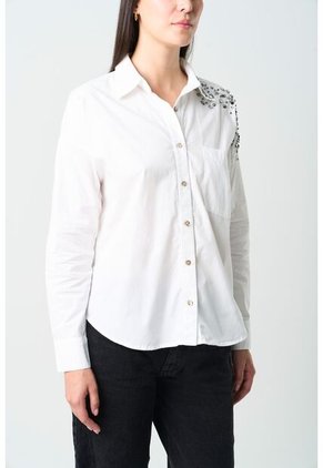 Camisa Manga Larga Antares Para Mujer Cristales Camisa Manga Larga Antares Para Mujer Cristales Blanco M VÉLEZ