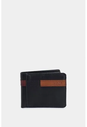 Billetera De Cuero Leather Contrastes Negro Billetera De Cuero Leather Contrastes Negro VÉLEZ Vélez