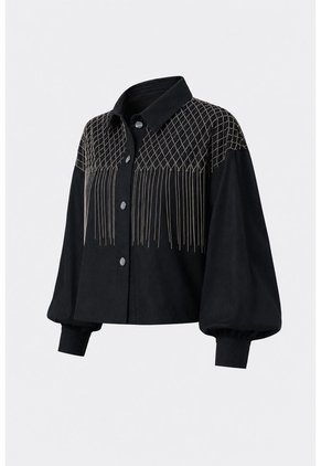 Chaqueta Alhena En Tejido Plano Para Mujer Bordado Millaré Chaqueta Alhena En Tejido Plano Para Mujer Bordado Millaré Negro XS VÉLEZ