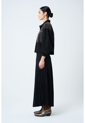 Chaqueta Alhena En Tejido Plano Para Mujer Bordado Millaré Chaqueta Alhena En Tejido Plano Para Mujer Bordado Millaré Negro XS VÉLEZ