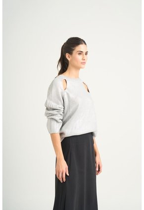 Sweater Star En Tejido Rectilíneo Para Mujer Efecto Metalizado Sweater Star En Tejido Rectilíneo Para Mujer Efecto Metalizado Gris L VÉLEZ