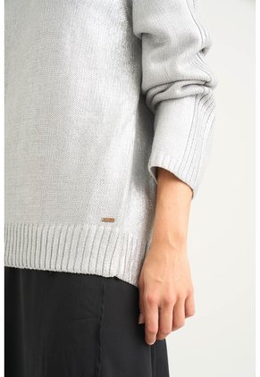 Sweater Star En Tejido Rectilíneo Para Mujer Efecto Metalizado Sweater Star En Tejido Rectilíneo Para Mujer Efecto Metalizado Gris L VÉLEZ