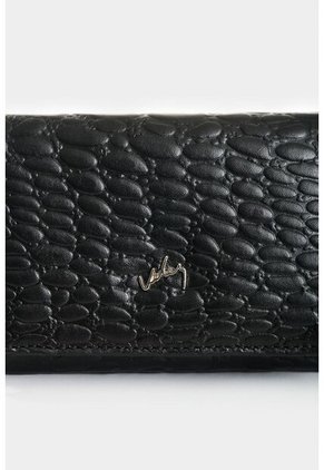 Billetera De Cuero Grabado Para Mujer Verona Billetera De Cuero Grabado Para Mujer Verona Negro VÉLEZ