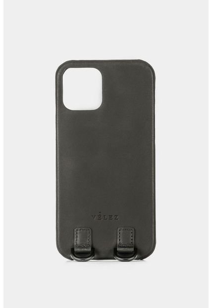 Case Iphone Bee De Cuero Para Mujer Cargadera Reata Negro