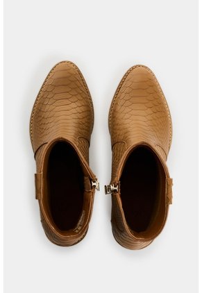 Botines Texanos De Cuero Con Textura Para Mujer Mongui Botines Texanos De Cuero Con Textura Para Mujer Mongui Miel 38 VÉLEZ