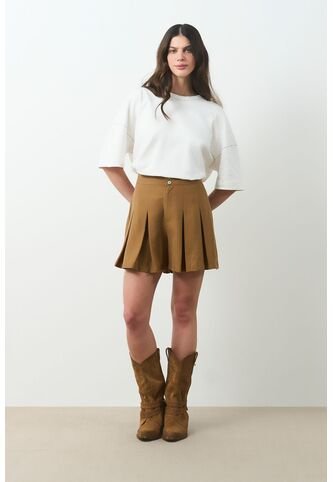 Camiseta Manga Corta Oversized Para Mujer Bruma Camiseta Manga Corta Oversized Para Mujer Bruma Crema M VÉLEZ Vélez
