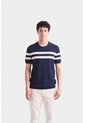 Camiseta Franjas 2 Tejida Para Hombre Manga Corta Camiseta Franjas 2 Tejida Para Hombre Manga Corta Azul Oscuro M VÉLEZ de Vélez