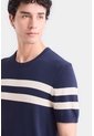 Camiseta Franjas 2 Tejida Para Hombre Manga Corta Camiseta Franjas 2 Tejida Para Hombre Manga Corta Azul Oscuro M VÉLEZ de Vélez