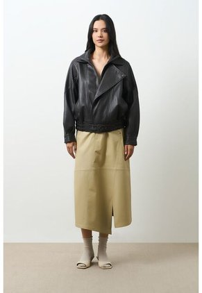 Chaqueta Bomber De Cuero Para Mujer Lumos Chaqueta Bomber De Cuero Para Mujer Lumos Cafe M VÉLEZ