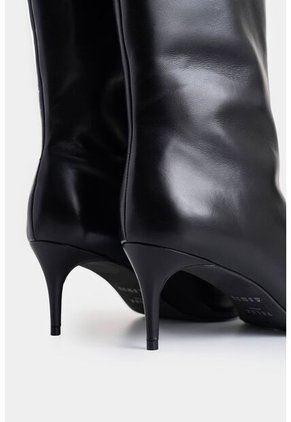 Botas De Tacón Lanceolata De Cuero Para Mujer Silueta Punta Botas De Tacón Lanceolata De Cuero Para Mujer Silueta Punta Negro 35 VÉLEZ