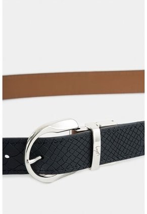 Cinturón Doble Faz Aki De Cuero Para Mujer Placa Serpiente Cinturón Doble Faz Aki De Cuero Para Mujer Placa Serpiente Negro M VÉLEZ