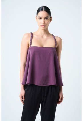 Camisa Canes Fit Holgado Para Mujer Detalle Trenzado Camisa Canes Fit Holgado Para Mujer Detalle Trenzado Mora S VÉLEZ