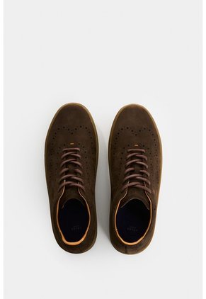 Zapatos De Cordón De Cuero Gamuzado Para Hombre Ocean Zapatos De Cordón De Cuero Gamuzado Para Hombre Ocean Cafe 46 VÉLEZ