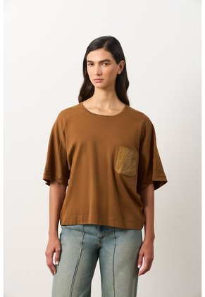 Camiseta Manga Ranglan Para Mujer Nacarina Camiseta Manga Ranglan Para Mujer Nacarina Miel L VÉLEZ