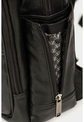 Morral Water Resistant De Cuero Liso Para Hombre Multifuncional Negro