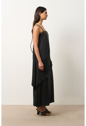 Vestido Loa Maxi Con Efecto Satinado Para Mujer Vestido Loa Maxi Con Efecto Satinado Para Mujer Negro 10 VÉLEZ