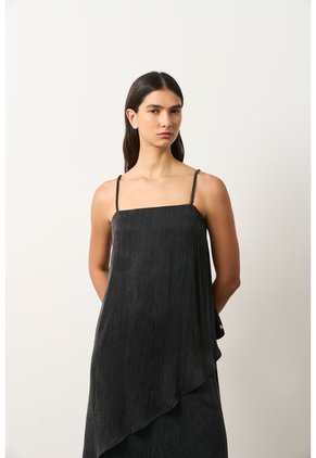 Vestido Loa Maxi Con Efecto Satinado Para Mujer Vestido Loa Maxi Con Efecto Satinado Para Mujer Negro 10 VÉLEZ