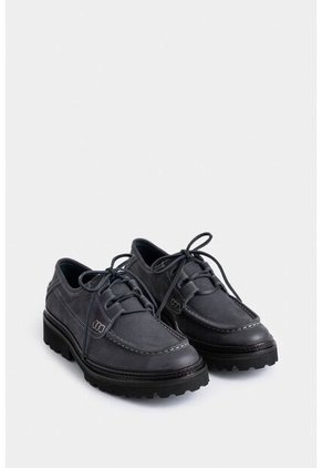 Zapatos De Cordón Castor De Cuero Gamuzado Para Hombre Tractorados Zapatos De Cordón Castor De Cuero Gamuzado Para Hombre Tractorados Gris 44 VÉLEZ