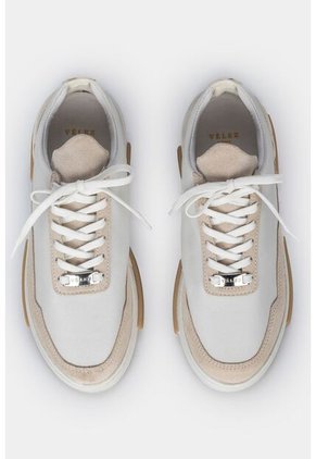 Tenis Gouda De Cuero Para Mujer Combinación De Texturas Tenis Gouda De Cuero Para Mujer Combinación De Texturas Blanco 38 Vélez