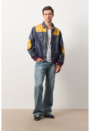 Chaqueta Bomber En Cuero Envejecido Para Hombre Chaqueta Bomber En Cuero Envejecido Para Hombre Multicolor XS VÉLEZ