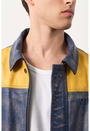 Chaqueta Bomber En Cuero Envejecido Para Hombre Chaqueta Bomber En Cuero Envejecido Para Hombre Multicolor XS VÉLEZ