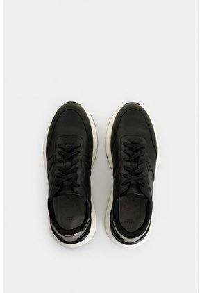 Tenis De Cuero Y Folia Para Mujer Cooper Tenis De Cuero Y Folia Para Mujer Cooper Negro 41 VÉLEZ