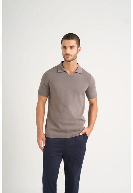 Polo Tejida Para Hombre Cuello En V Polo Tejida Para Hombre Cuello En V Gris XL Vélez