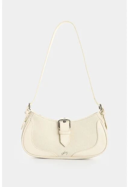 Bowling En Lona Y Cuero Para Mujer Nácar Bowling En Lona Y Cuero Para Mujer Nácar Blanco VÉLEZ