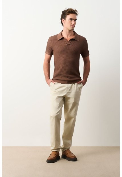 Polo Manga Corta Draco 2.0 Tejida Para Hombre Texturizada Polo Manga Corta Draco 2.0 Tejida Para Hombre Texturizada Tabaco XXL VÉLEZ