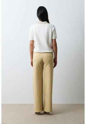 Polo Tejida Manga Corta Para Mujer Almaris Polo Tejida Manga Corta Para Mujer Almaris Crema L VÉLEZ