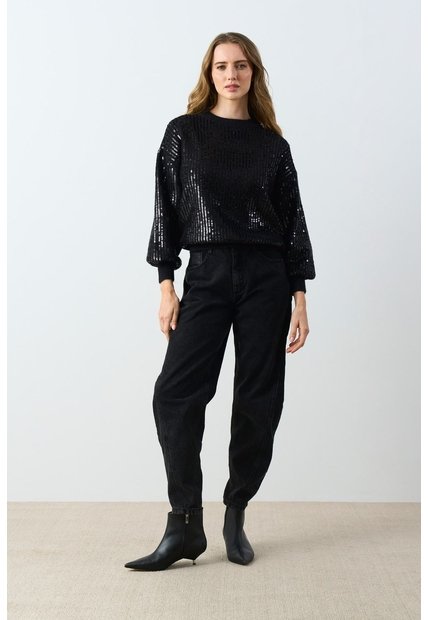 Sweater Tejido Oversized Para Mujer Nácar Sweater Tejido Oversized Para Mujer Nácar Negro S VÉLEZ