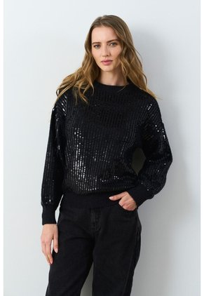 Sweater Tejido Oversized Para Mujer Nácar Sweater Tejido Oversized Para Mujer Nácar Negro S VÉLEZ