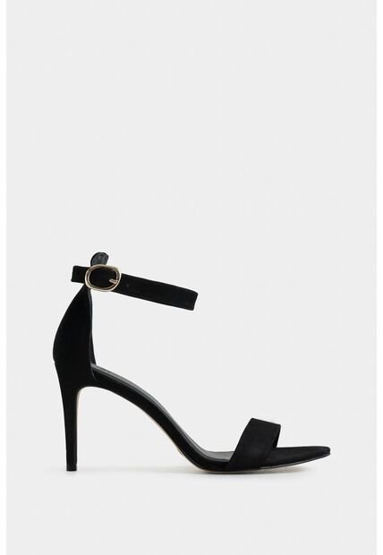 Sandalia Tacón Clavel De Cuero Para Mujer Ajuste Al Tobillo Sandalia Tacón Clavel De Cuero Para Mujer Ajuste Al Tobillo Negro 36 VÉLEZ