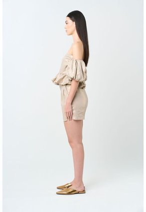 Camisa Elios En Lino Para Mujer Silueta Cropped Camisa Elios En Lino Para Mujer Silueta Cropped Arena M VÉLEZ