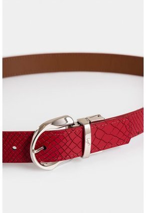 Cinturón Doble Faz Aki De Cuero Para Mujer Placa Serpiente Cinturón Doble Faz Aki De Cuero Para Mujer Placa Serpiente Rojo S VÉLEZ