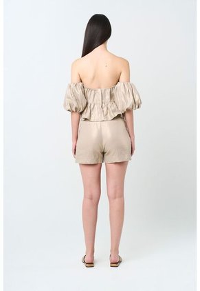 Camisa Elios En Lino Para Mujer Silueta Cropped Camisa Elios En Lino Para Mujer Silueta Cropped Arena M VÉLEZ