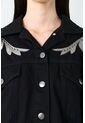 Chaqueta Trucker En Denim Y Cuero Para Mujer Soren Chaqueta Trucker En Denim Y Cuero Para Mujer Soren Negro M VÉLEZ de Vélez