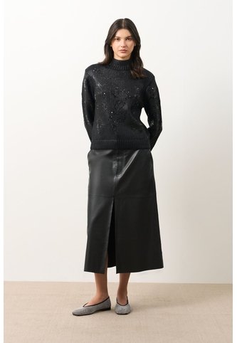 Sweater Tejido De Cuello Alto Para Mujer Nacarina Sweater Tejido De Cuello Alto Para Mujer Nacarina Negro XS VÉLEZ Vélez
