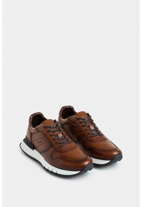 Tenis Iris De Cuero Para Hombre Costuras Laterales Tenis Iris De Cuero Para Hombre Costuras Laterales Miel 39 VÉLEZ