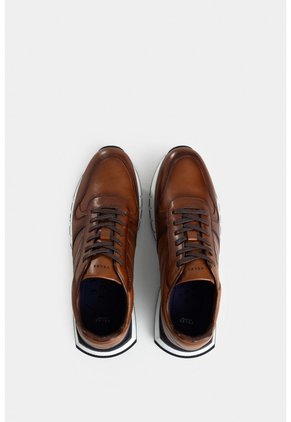 Tenis Iris De Cuero Para Hombre Costuras Laterales Tenis Iris De Cuero Para Hombre Costuras Laterales Miel 39 VÉLEZ