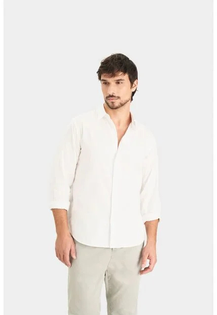 Camisa Oxford Manga Larga Calagua Para Hombre Semifitted Camisa Oxford Manga Larga Calagua Para Hombre Semifitted Blanco XL VÉLEZ