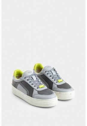 Tenis Flexus De Cuero Y Lona Para Mujer Detalle Color Contraste Tenis Flexus De Cuero Y Lona Para Mujer Detalle Color Contraste Gris 39 VÉLEZ