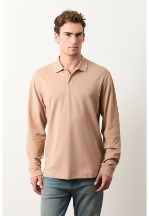 Polo Manga Larga En Algodón Para Hombre Nápoles Polo Manga Larga En Algodón Para Hombre Nápoles Arena XXL VÉLEZ