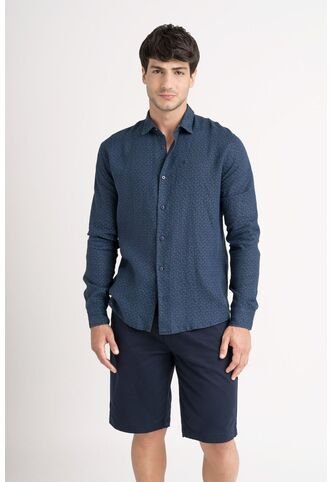 Camisa Manga Larga Geranio En Lino Para Hombre Liviana Camisa Manga Larga Geranio En Lino Para Hombre Liviana Azul Oscuro L VÉLEZ Vélez