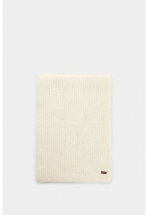 Bufanda Tejida Platino Para Mujer Detalle Lentejuelas Bufanda Tejida Platino Para Mujer Detalle Lentejuelas Crema XS VÉLEZ