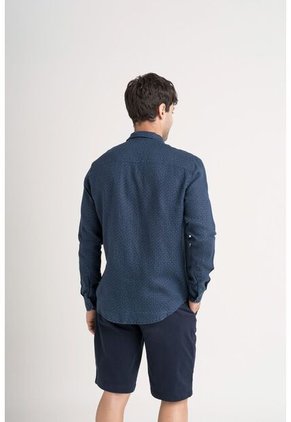 Camisa Manga Larga Geranio En Lino Para Hombre Liviana Camisa Manga Larga Geranio En Lino Para Hombre Liviana Azul Oscuro L VÉLEZ