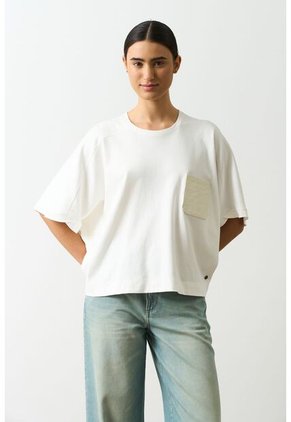 Camiseta Manga Ranglan Para Mujer Nacarina Camiseta Manga Ranglan Para Mujer Nacarina Crema S VÉLEZ