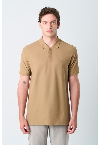 Polo Para Hombre Semi Fit Detalle Jacquard Polo Para Hombre Semi Fit Detalle Jacquard Tabaco XS VÉLEZ Vélez
